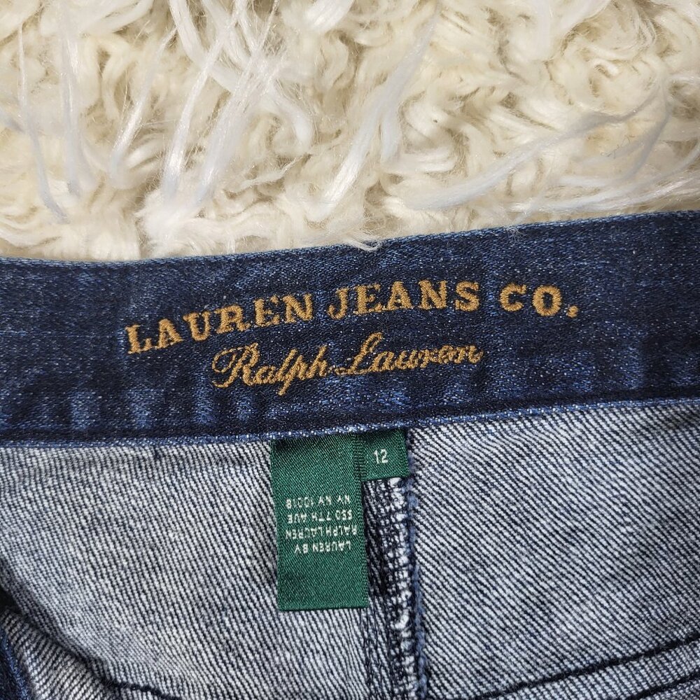 Lauren Jeans Co. by Ralph Lauren Classic Straight Leg Denim Jeans - Size 12 - Picture 5 of 13